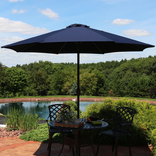 Sunnydaze Aluminum Sunbrella Patio Umbrella - Navy Blue - 9-Foot - Image 2