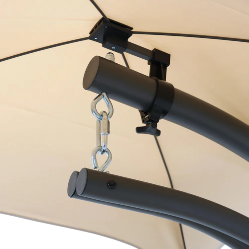 Sunnydaze Floating Chaise Lounge Chair with Umbrella and Cushion -beige - Image 3