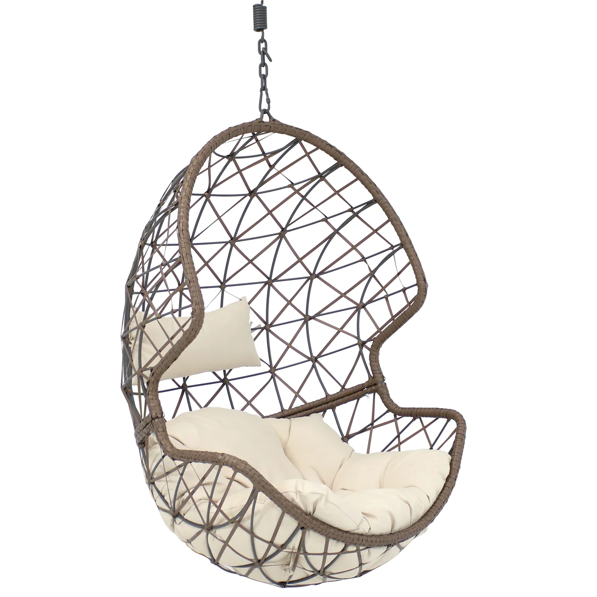Sunnydaze Danielle Hanging Egg Chair - Resin Wicker