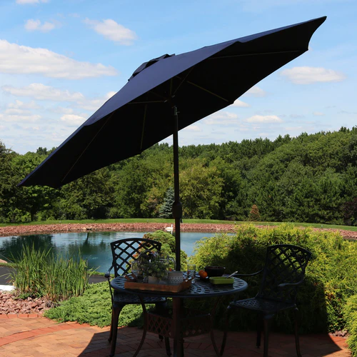 Sunnydaze Aluminum Sunbrella Patio Umbrella - Navy Blue - 9-Foot - Image 3