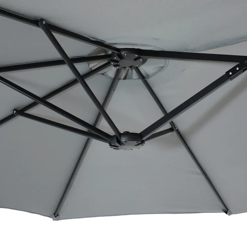 Sunnydaze 15' Double-Sided Outdoor Patio Umbrella with Sandbag Base - Gray - Image 8