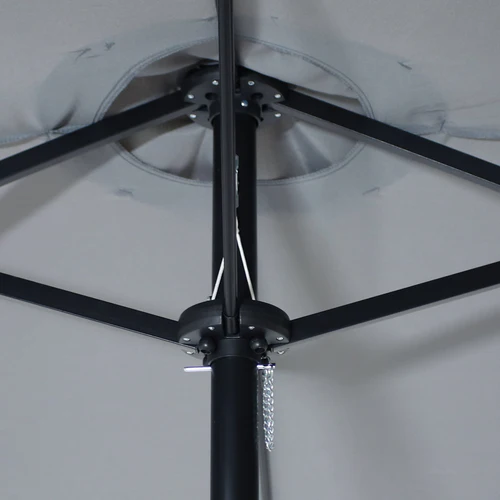 Sunnydaze 15' Double-Sided Outdoor Patio Umbrella with Sandbag Base - Gray - Image 10