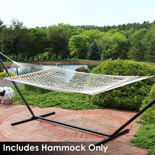 Sunnydaze 2-Person Cotton Spreader Bar Rope Hammock - 450-Pound Weight Capacity - Image 9