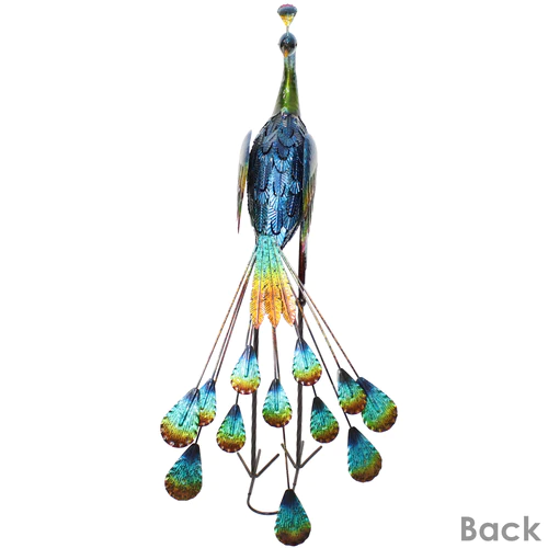 Peacock Metal Outdoor Garden Statue - 2 Statues - Image 7