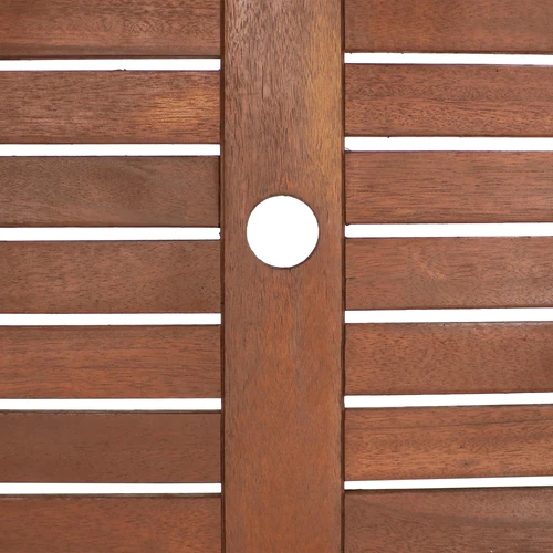 Sunnydaze 5-Piece Meranti Wood Square Dining Table with Folding Chairs - Image 5