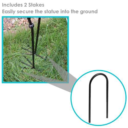 Peacock Metal Outdoor Garden Statue - 2 Statues - Image 3