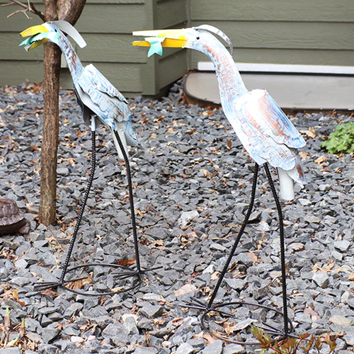 Sunnydaze 2 Gilligan Crane Metal Statues - Image 2
