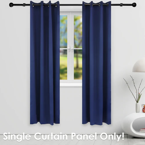 2 Indoor/Outdoor Blackout Curtain Panels with Grommet Top - 52 x 96 in (1.32 x 2.43 m) - Blue - Image 3