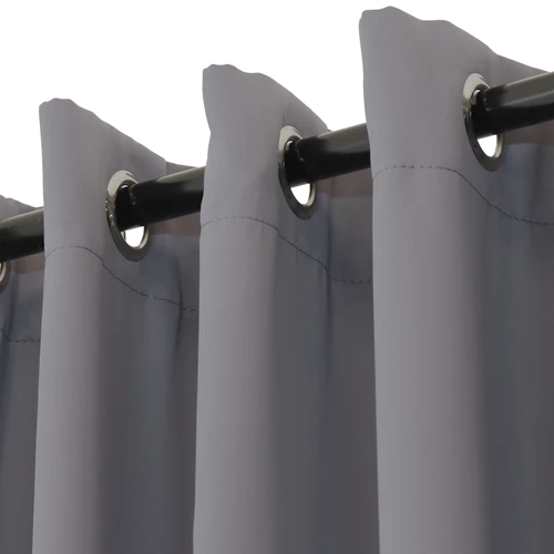 2 Indoor/Outdoor Blackout Curtain Panels with Grommet Top - 52 x 96 in (1.32 x 2.43 m) - Gray - Image 4