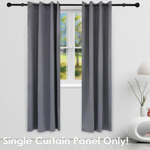 2 Indoor/Outdoor Blackout Curtain Panels with Grommet Top - 52 x 96 in (1.32 x 2.43 m) - Gray - Image 5