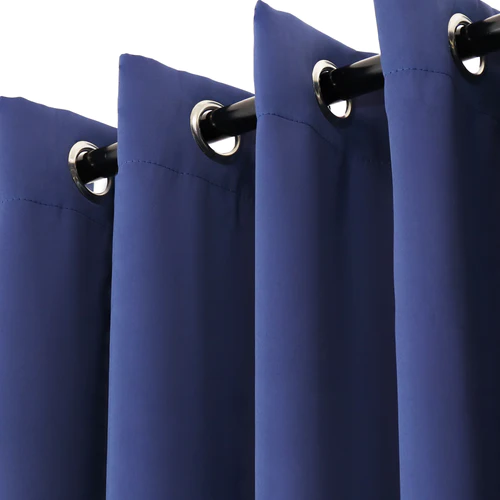 2 Indoor/Outdoor Blackout Curtain Panels with Grommet Top - 52 x 96 in (1.32 x 2.43 m) - Blue - Image 7