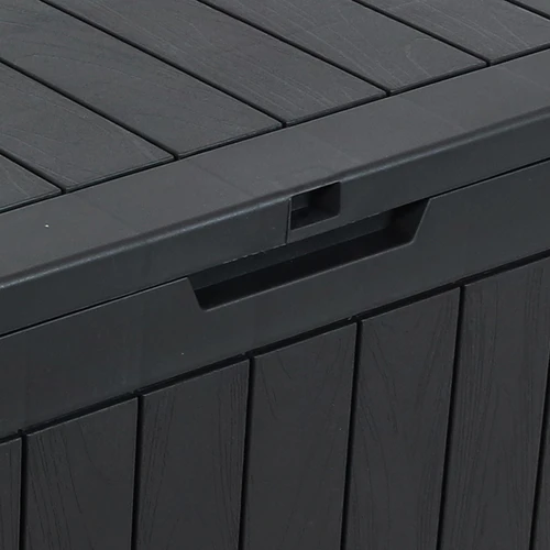 Faux Wood Design Outdoor Storage Box with Tabletop - Phantom Gray - Image 5