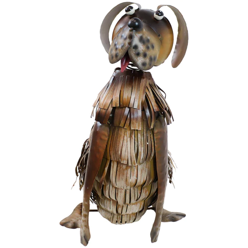 Sitting Dog Metal Outdoor Garden Statue - Image 3