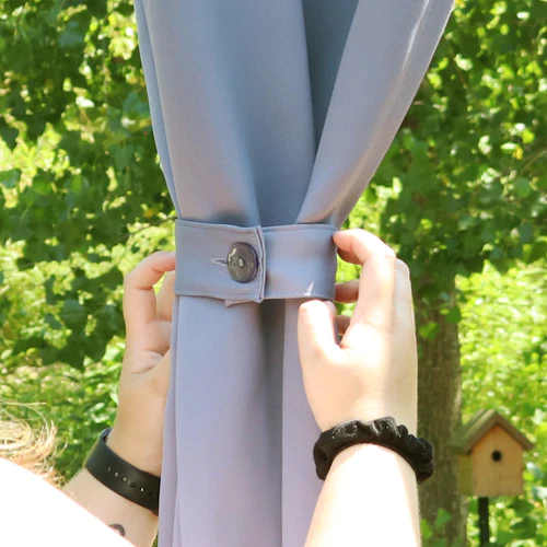 2 Indoor/Outdoor Blackout Curtain Panels with Grommet Top - 52 x 96 in (1.32 x 2.43 m) - Gray - Image 10