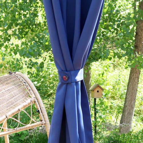 2 Indoor/Outdoor Blackout Curtain Panels with Grommet Top - 52 x 96 in (1.32 x 2.43 m) - Blue - Image 10