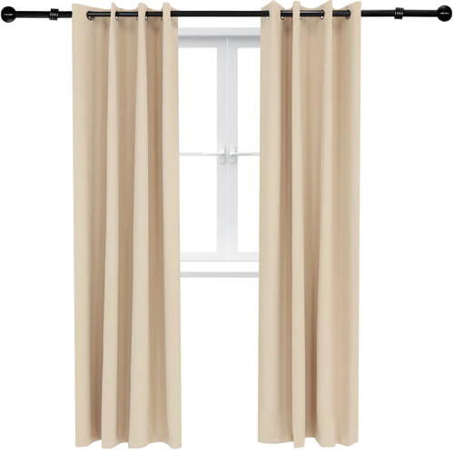 2 Indoor/Outdoor Blackout Curtain Panels with Grommet Top - 52 x 96 in (1.32 x 2.43 m) - Beige - Image 7