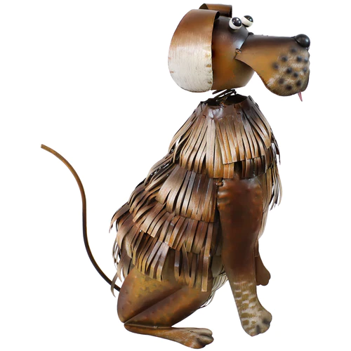 Sitting Dog Metal Outdoor Garden Statue - Image 6