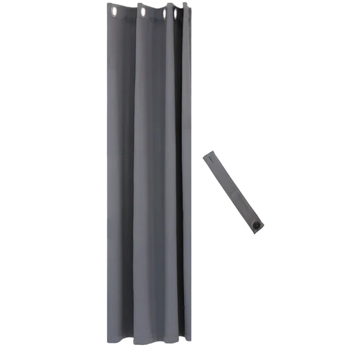 2 Indoor/Outdoor Blackout Curtain Panels with Grommet Top - 52 x 96 in (1.32 x 2.43 m) - Gray - Image 20