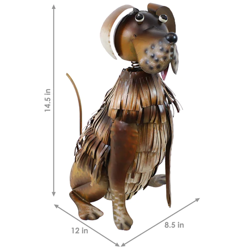 Sitting Dog Metal Outdoor Garden Statue - Image 8